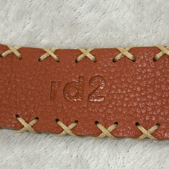 Randall Dodge rd2 rich Carmel  belt, silver buckle, tan detailed stitching